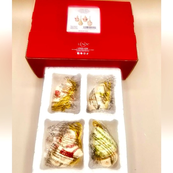 LENOX Jingle Bells Ornaments Set of 4 Porcelain Christmas Figures 2.5” NEW - Picture 5 of 6